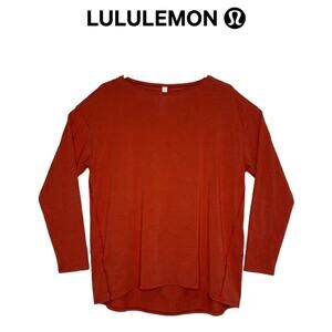 Lululemon Spiced Copper Long Sleeve Top Size 8 Relaxed Fit Athleisure